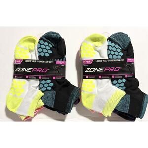 Zone Pro Womens Low Cut Socks 12 Pair Total Cushion Athletic Shoe Size 4-10 NEW